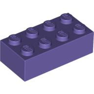 Lego kostka (kostička) 2x4, tmavě fialová (4225243, 4229354, 4589602, 4626935)